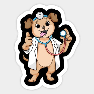 Dog as Doctor with Stethoscope Sticker